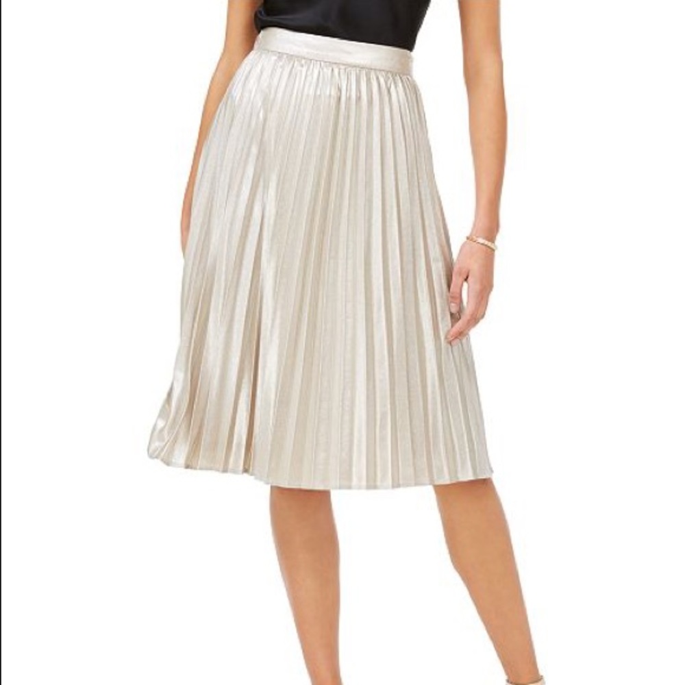 Adrianna Pappell Light Gold Pleated Skirt
